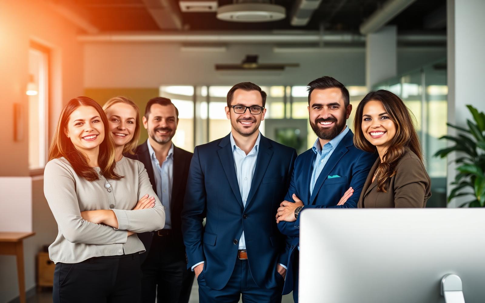 Insurance sales team at Steven Kirsch Insurance Agency in their office